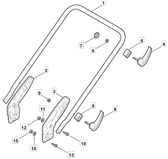 HW510 PD - 2010 - 299536823/MFR - Mountfield Rotary Mower Lower Handle Diagram