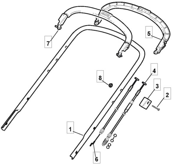 M512 PD - 2010 - 294538033/CAI - Mountfield Rotary Mower Upper Handle Diagram