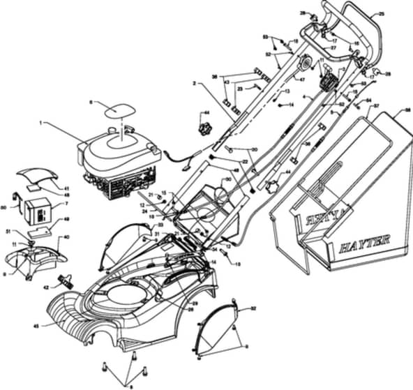 Hayter Harrier 41 ES VS - 412G (311000001 - 311999999) - Upper Mainframe