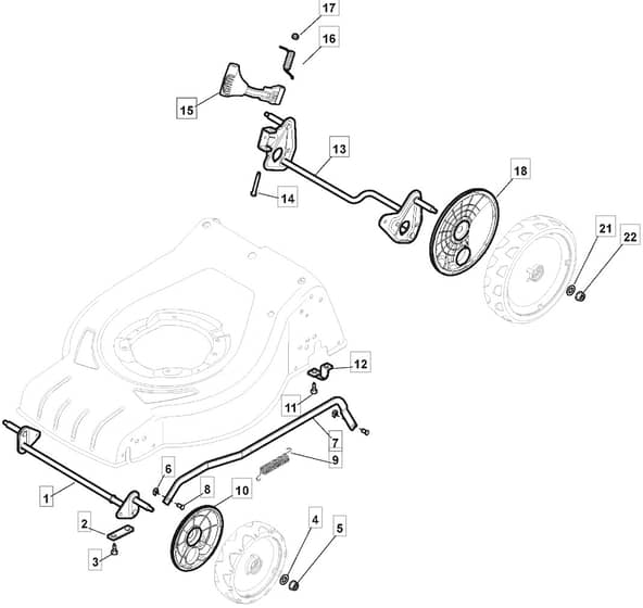 HW511 PD 4 in 1 - 2013-2014 - 295536043/M12 - Mountfield Rotary Mower Height Adjusting Diagram