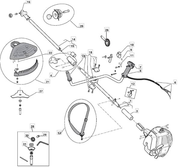 MB 2602 J - 2010 - 281021103/MO9 - Mountfield Brushcutter Main Assembly Diagram