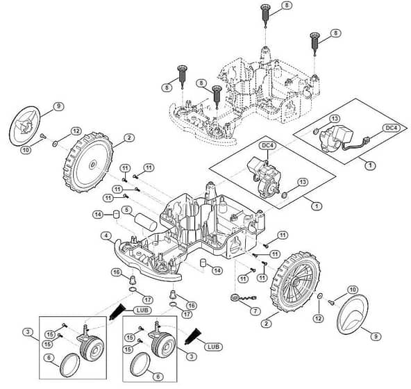Genuine Stihl RMI422.0 PC / C - Lower housing, chassis