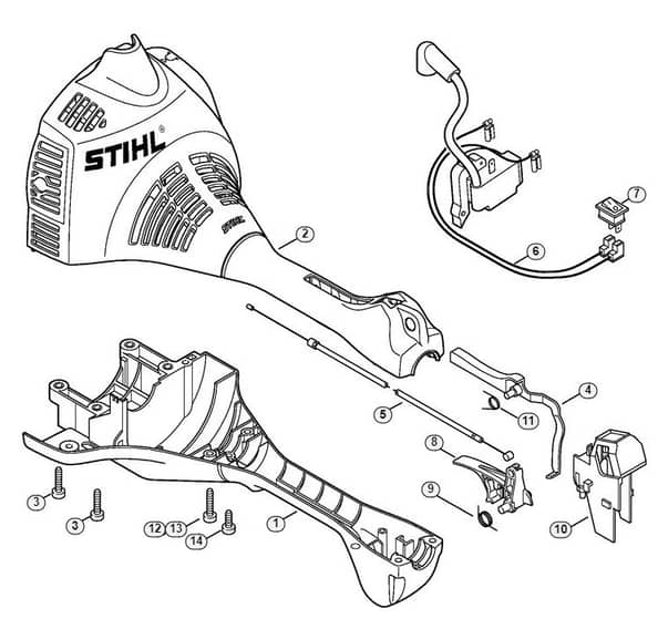 Genuine Stihl KM55 RC-E / M - Engine housing (Loop handle) KM 55 RC-E, KM 55 RC-E Z