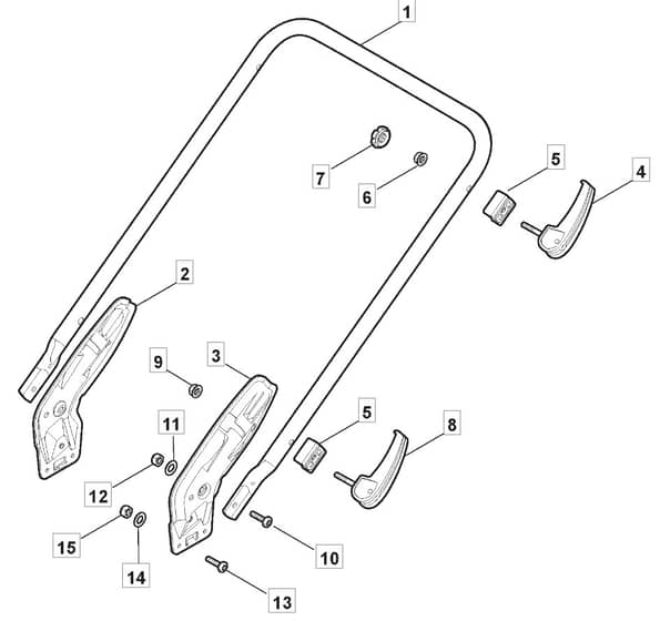 HW510 PD - 2010-2011 - 299536823/M10 - Mountfield Rotary Mower Lower Handle Diagram
