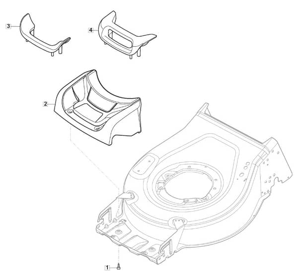 HP425 - 2019-2021 - 2L0431038/M19 - Mountfield Rotary Mower Mask Diagram