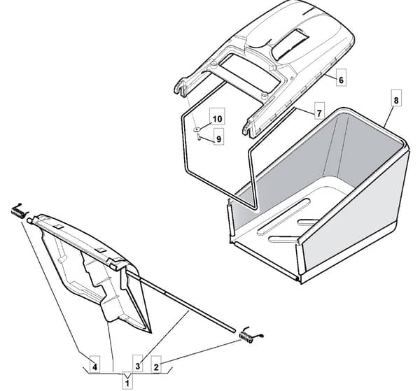 HW464 PD - 2010 - 299487043/M10 - Mountfield Rotary Mower Grass Bag Diagram