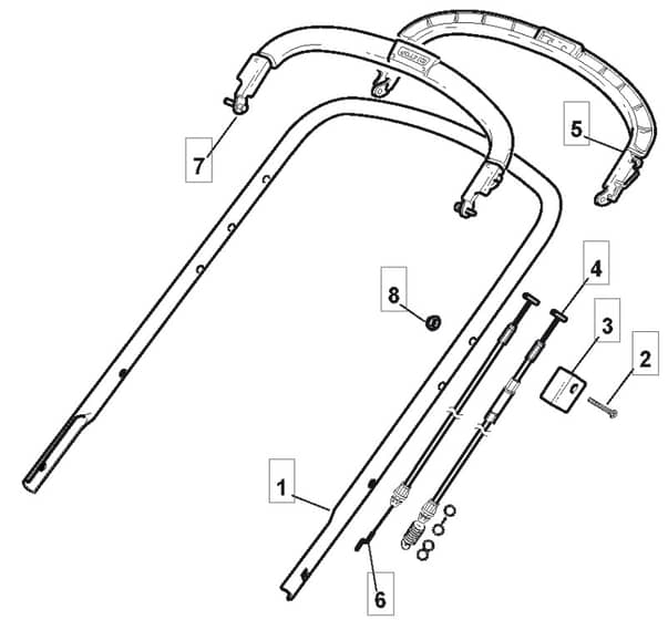M510 PD - 2009 - 294538023/CAI - Mountfield Rotary Mower Upper Handle Diagram