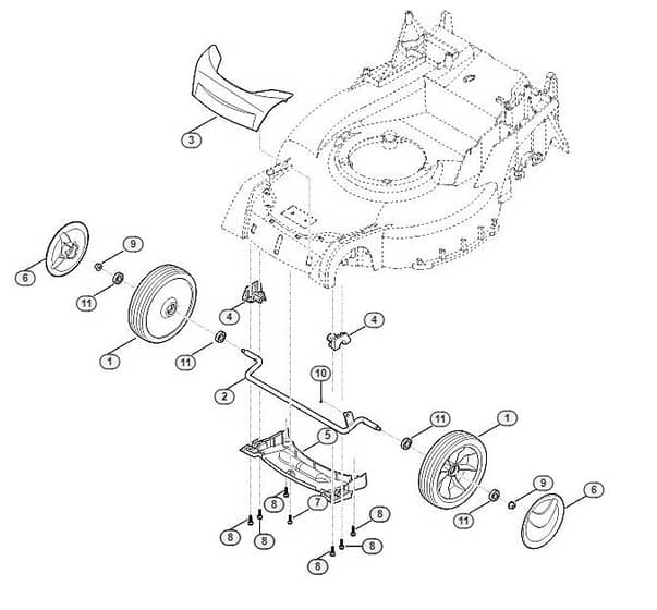 Genuine Stihl RM655.0 V / D - Front axle, cover