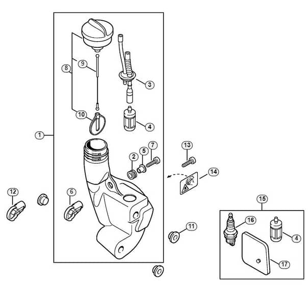 Genuine Stihl FS46 C-E Z / M - Fuel tank