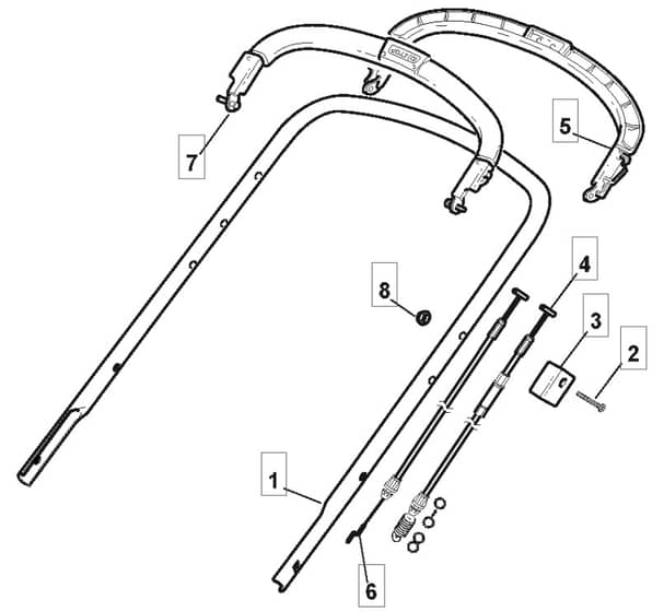 M510 PD - 2010 - 294538123/CAI - Mountfield Rotary Mower Upper Handle Diagram