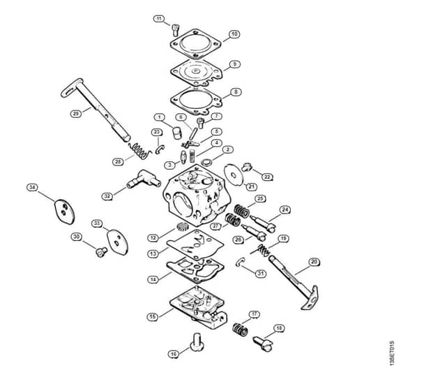 Stihl 023 L Carburetor - P-Group