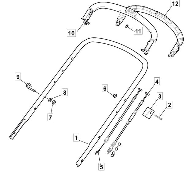 HW512 PD 4S - 2010-2011 - 299537838/M10 - Mountfield Rotary Mower Upper Handle Diagram