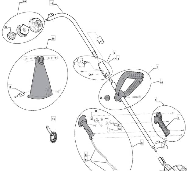 MT 2607 J - 2009 - 281010103/MEE - Mountfield Trimmer Main Assembly Diagram