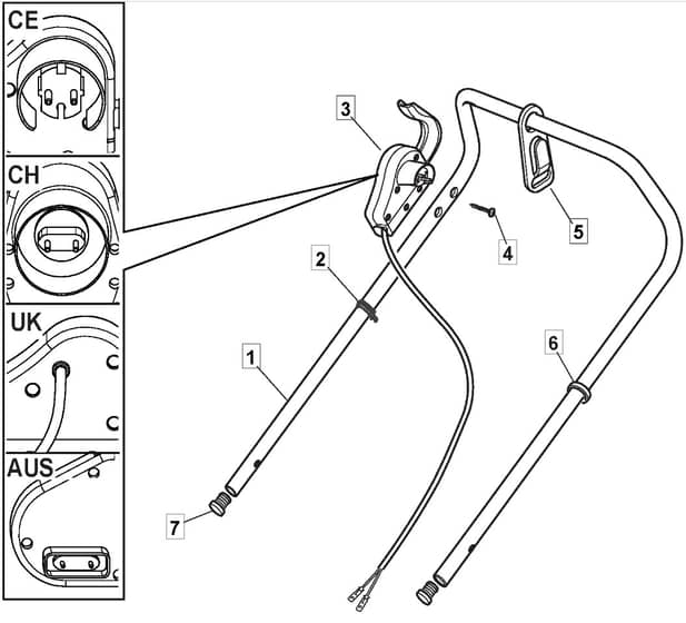 EL 46 R HP - 2005 - 294480663/MOR - Mountfield Rotary Mower Upper Handle Diagram