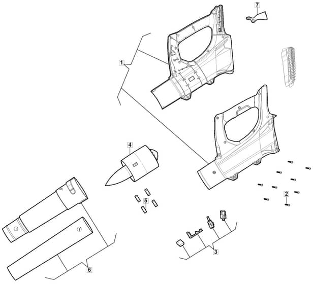 MAB 24 Li - 2018 - 275000123/M18 - Mountfield Blower Housing Diagram