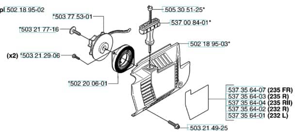 Husqvarna 235Rll from 20144900001-Current - Starter