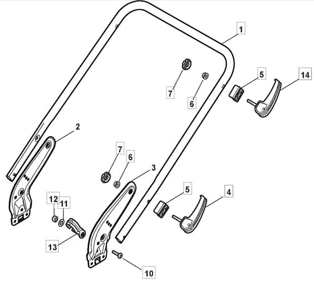 HW511 PD - 2011 - 299536043/M11 - Mountfield Rotary Mower Lower Handle Diagram