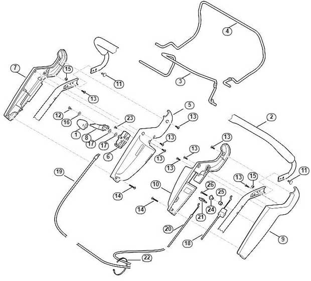 Genuine Stihl RM545.0 VM / A - Handle upper part