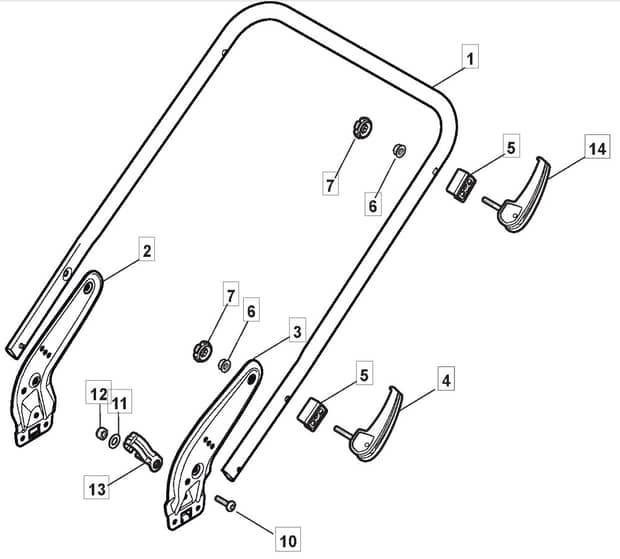 S460 PD - 2011 - 299482023/M11 - Mountfield Rotary Mower Lower Handle Diagram