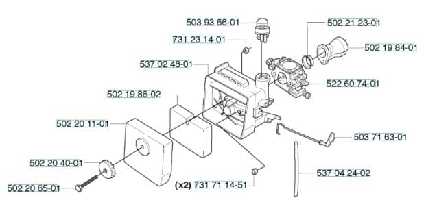 Husqvarna 235R from 20144800001-current - Carburetor & Air Filter