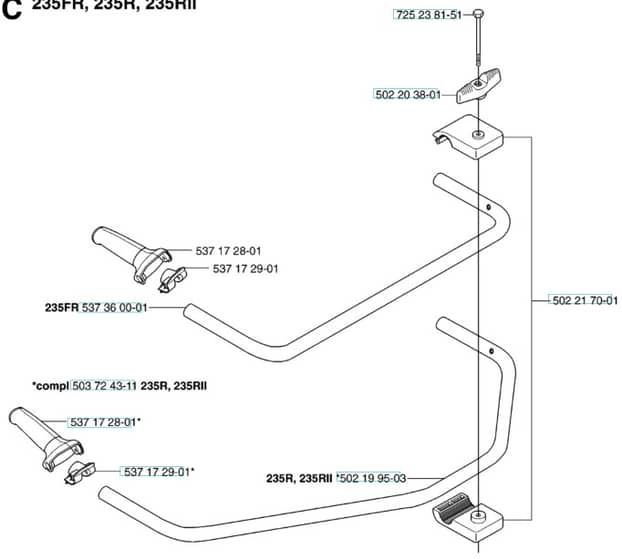 Husqvarna 235Rll from 20144900001-Current - Handle