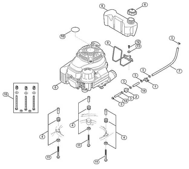 Genuine Stihl RM756.0 GS / F - Engine, tank