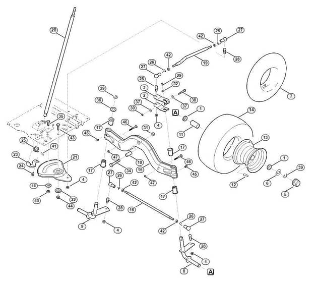 Genuine Stihl RT4097.0 SX / E - Steering, front wheel