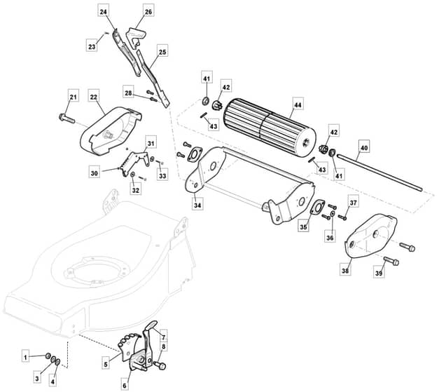 S461R PD - 2010-2013 - 294489043/M10 - Mountfield Rotary Mower Roller Diagram