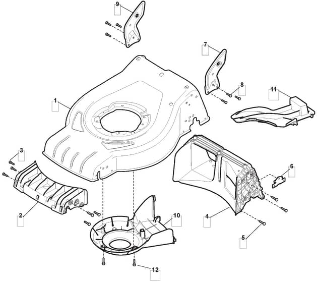 HW511 PD 4 in 1 - 2013-2014 - 295536043/M12 - Mountfield Rotary Mower Deck Diagram