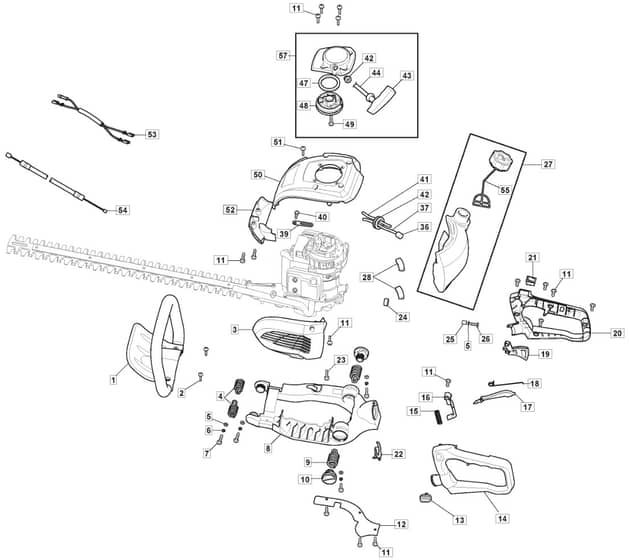 MHJ 2424 - 2010-2012 - 252900003/M10 - Mountfield Hedge Trimmer Housing Diagram