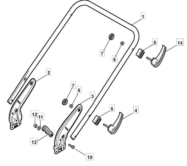 4820 PD BW EL 4S - 2015 - 299487523/MTF - Mountfield Rotary Mower Lower Handle Diagram