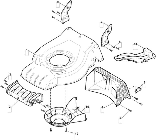 HP425 - 2012-2013 - 295431038/M12 - Mountfield Rotary Mower Deck Diagram