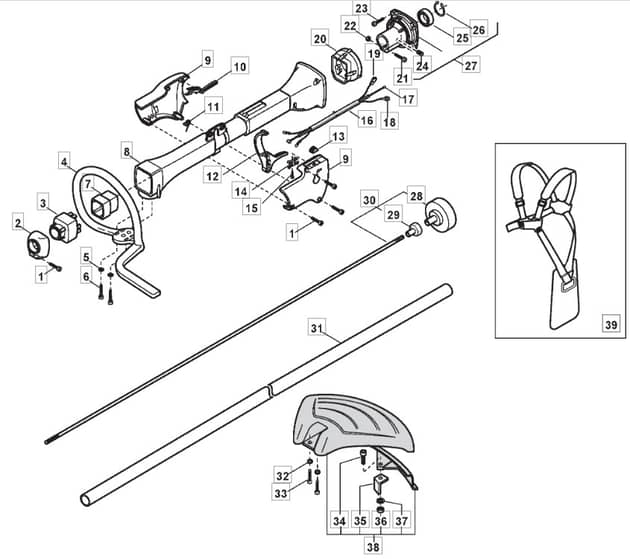 MB 4401 - 2008 - 281820003/MO8 - Mountfield Brushcutter Handle Diagram