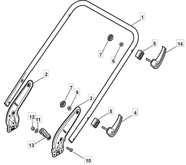 S461 PD ES - 2010-2014 - 299482643/M10 - Mountfield Rotary Mower Lower Handle Diagram
