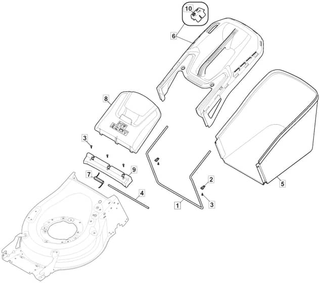 HW531 PD - 2016-2018 - 294556843/M16 - Mountfield Rotary Mower Grass Bag Diagram