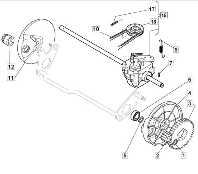 MULTICLIP 500 PD - 2011 - 291502023/M10 - Mountfield Rotary Mower Transmission Diagram