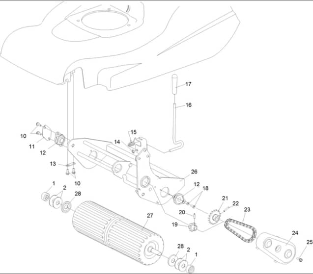 Hayter Harrier 48 Pro - 496J (400000000 - 401999999) - Rear Roller Frame