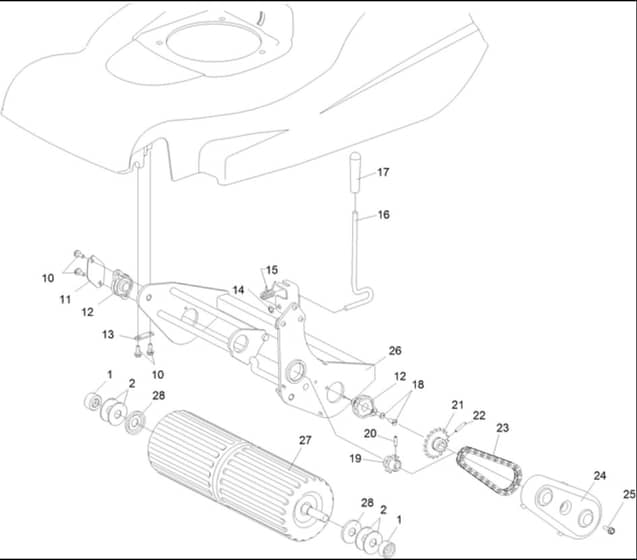 Hayter Harrier 48 Pro - 496J (402000000 - 999999999) - Rear Roller Frame