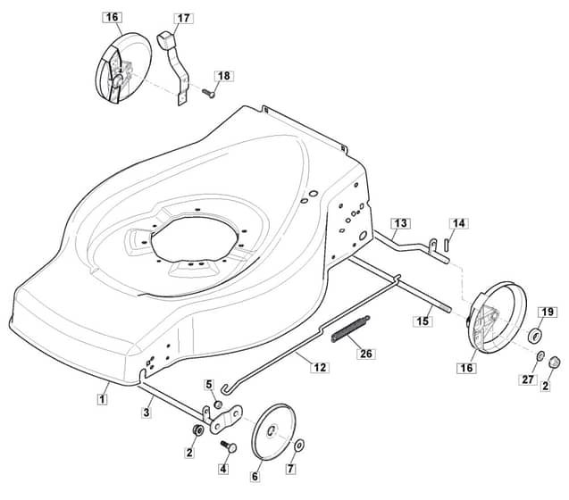 MOLEMASTER 46HP - 2016-2018 - 299174648/M16 - Mountfield Rotary Mower Deck Diagram