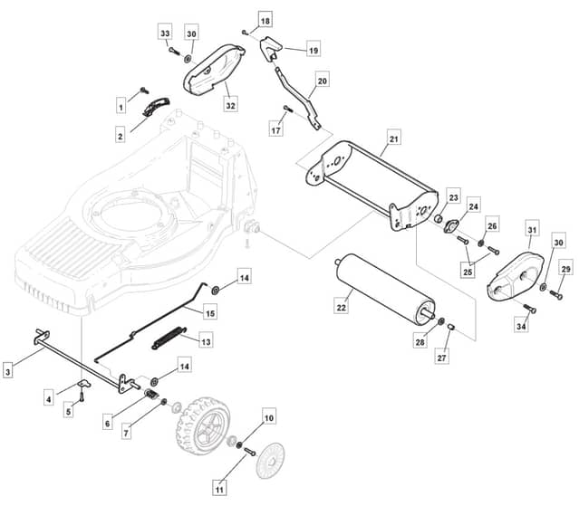 M480 R ES - 2008 - 292505523/UM8 - Mountfield Rotary Mower Roller Diagram