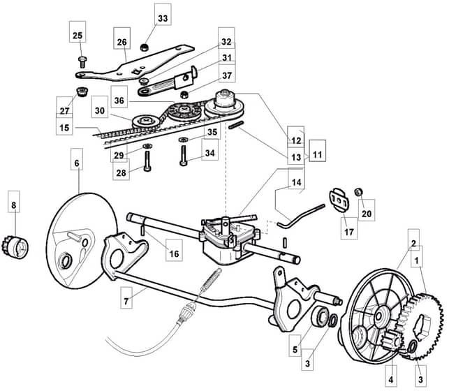 MLFI 53 TRHV - 2009 - 291593038/MFR - Mountfield Rotary Mower Transmission Diagram
