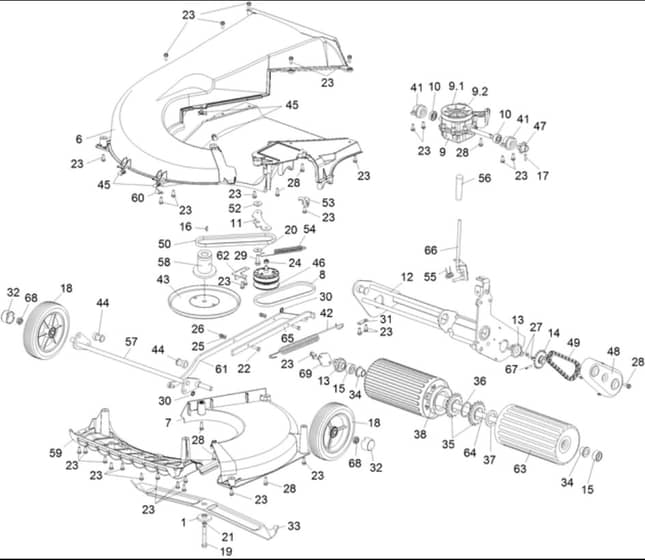 Hayter Harrier 56 Autodrive - 560H (560H313000001 - 560H313999999) - Lower Mainframe