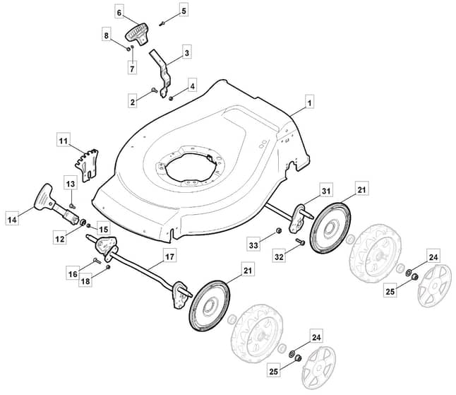 EL 460 HP - 2010 - 299480663/M10 - Mountfield Rotary Mower Height Adjusting Diagram