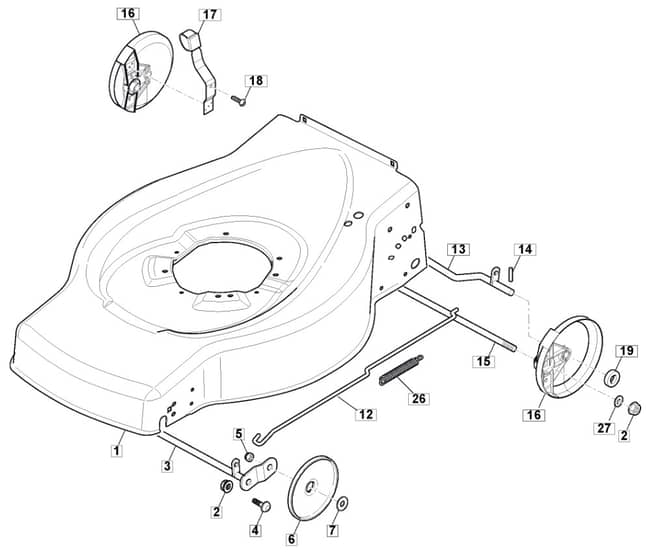 HP185 - 2017-2018 - 299164623/WX - Mountfield Rotary Mower Deck Diagram