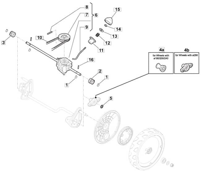 S421 PD - 2012-2018 - 295432043/M12 - Mountfield Rotary Mower Transmission Diagram