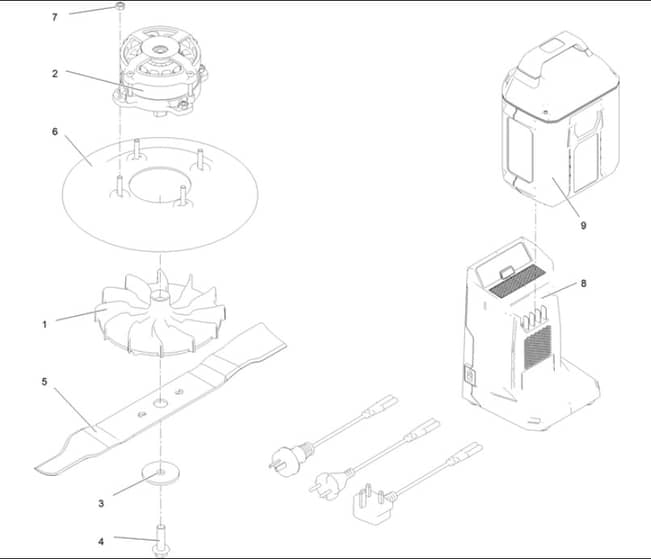 Hayter Kit Hawk 43cm Roller 60V Push - 544A (321000001 - 321999999) - Motor - Blade Assy