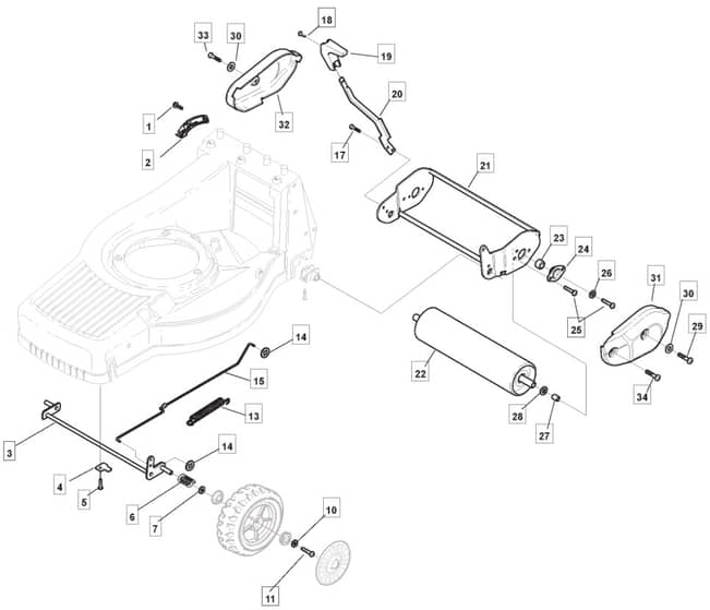 M5510 R PD - 2008 - 292555043/M08 - Mountfield Rotary Mower Roller Diagram