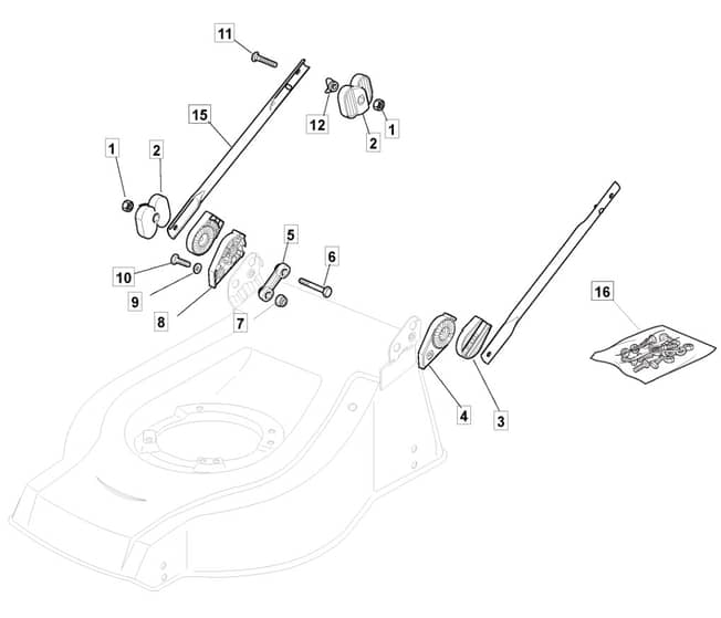 MLFI 55 MGS E85 - 2008 - 291592048/CFR - Mountfield Rotary Mower Lower Handle Diagram