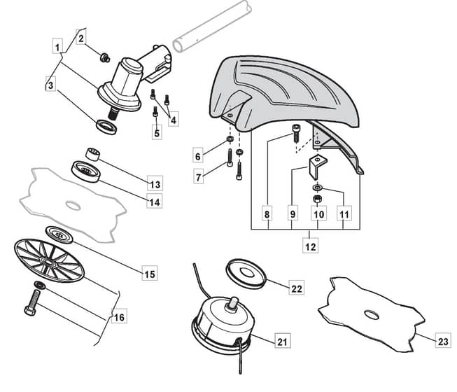 MB 5103 - 2010-2012 - 281722003/MO9 - Mountfield Brushcutter Gear Head Diagram