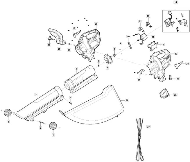 MVS 20 Li Kit - 2022 - 271504293/MUK - Mountfield Blower Housing Diagram